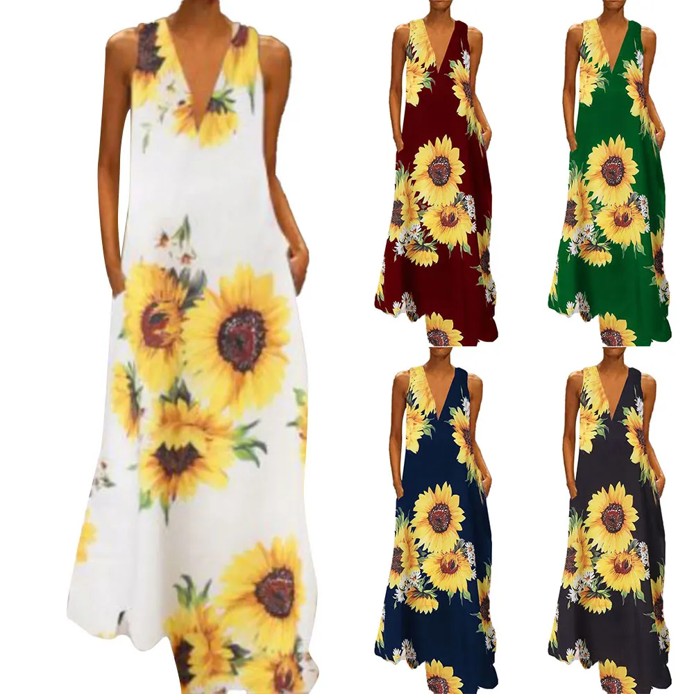 Women's Tanks-dress Sleeveless V-Neck Floral Printed Bohemia Long Maxi Dress Beach Causal Sundress Plus Size
Women's Tanks-dress Sleeveless V-Neck Floral Printed Bohemia Long Maxi Dress Beach Causal Sundress Plus Size