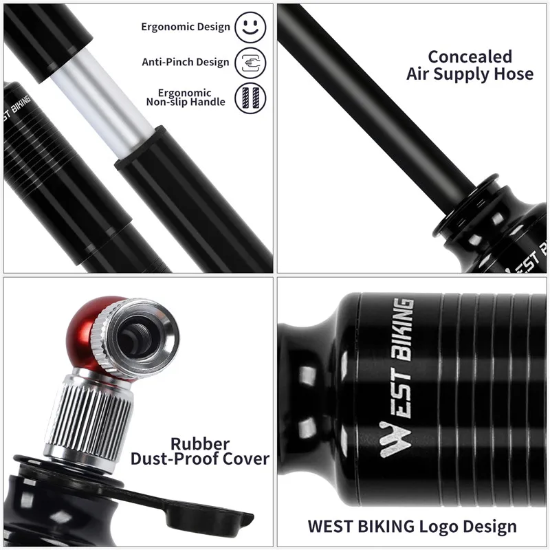 WEST BIKING Portable Bike Pump Cycling Bicycle Tire Lever Patch Repair Tools Set Presta Schrader Valve MTB Road Bike Hand Pump
WEST BIKING Portable Bike Pump Cycling Bicycle Tire Lever Patch Repair Tools Set Presta Schrader Valve MTB Road Bike Hand Pump