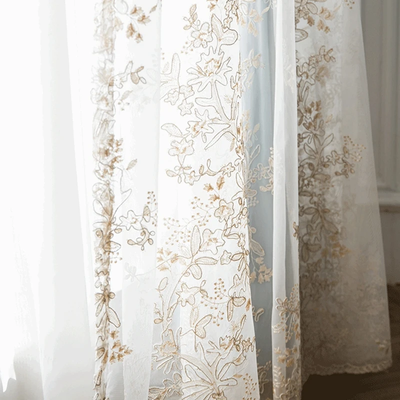Luxury Embroidered Tulle Curtain French Princess Style Wedding room Decor Gold and White Voile for Living room Bedroom M201&3
Luxury Embroidered Tulle Curtain French Princess Style Wedding room Decor Gold and White Voile for Living room Bedroom M201&3