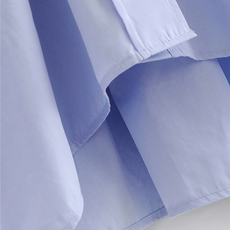 Evfer Women Casual Za Blue Loose Poplin Shirts Oversize Tops Ladies Fashion Long Sleeve Single Breasted Turn-down Collar Blouse
Evfer Women Casual Za Blue Loose Poplin Shirts Oversize Tops Ladies Fashion Long Sleeve Single Breasted Turn-down Collar Blouse