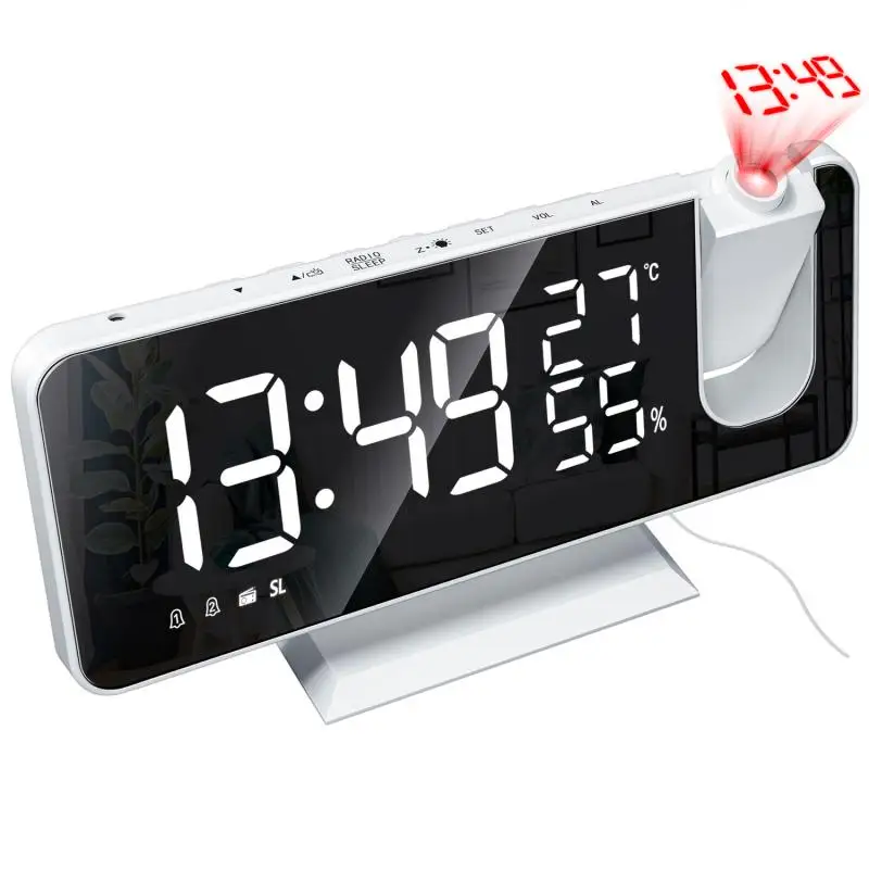 LED Digital Projection Alarm Clock Table Electronic Alarm Clock With Projection FM Radio Time Projector Bedroom Bedside Clock
LED Digital Projection Alarm Clock Table Electronic Alarm Clock With Projection FM Radio Time Projector Bedroom Bedside Clock