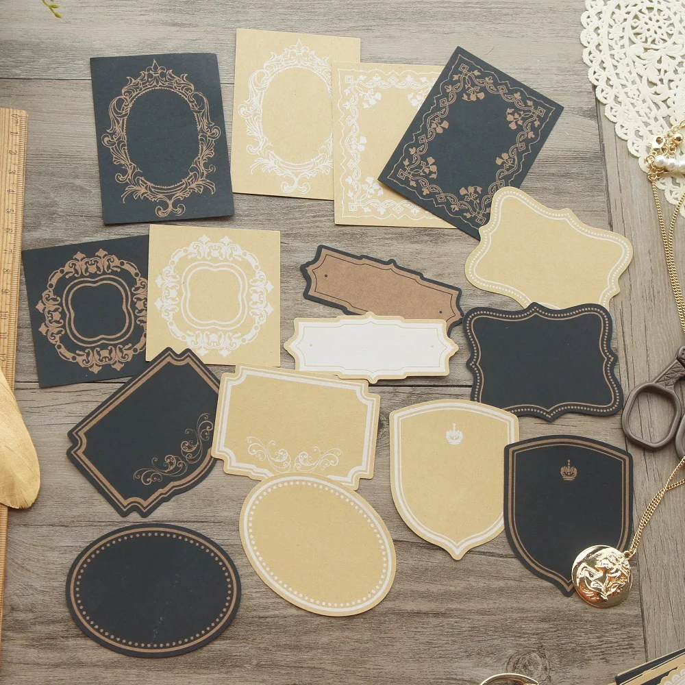 60pcs DIY Kraft Black Paper Frame Flower Border Design Paper Creative Craft Paper Background Scrapbooking Gift DIY Use
60pcs DIY Kraft Black Paper Frame Flower Border Design Paper Creative Craft Paper Background Scrapbooking Gift DIY Use