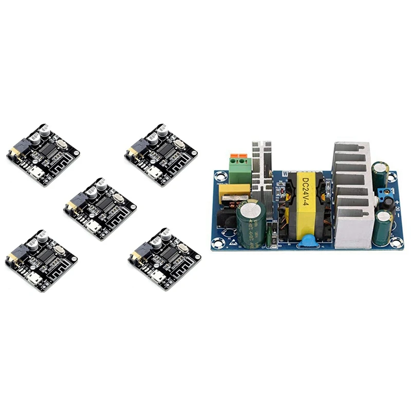 Hot-Switching Power Supply Module Ac 110V 220V To Dc 24V 6A With 5PCS VHM-314 5.0 Audio Module MP3 Lossless Decoder Board
Hot-Switching Power Supply Module Ac 110V 220V To Dc 24V 6A With 5PCS VHM-314 5.0 Audio Module MP3 Lossless Decoder Board