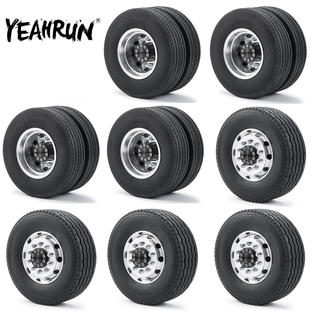YEAHRUN 4Pcs Metal Front Beadlock Wheel Rims 4Pcs Rear with Rubber Tires Set For 1/14 Tamiya Trailer Tractor RC Truck Car Parts
YEAHRUN 4Pcs Metal Front Beadlock Wheel Rims 4Pcs Rear with Rubber Tires Set For 1/14 Tamiya Trailer Tractor RC Truck Car Parts