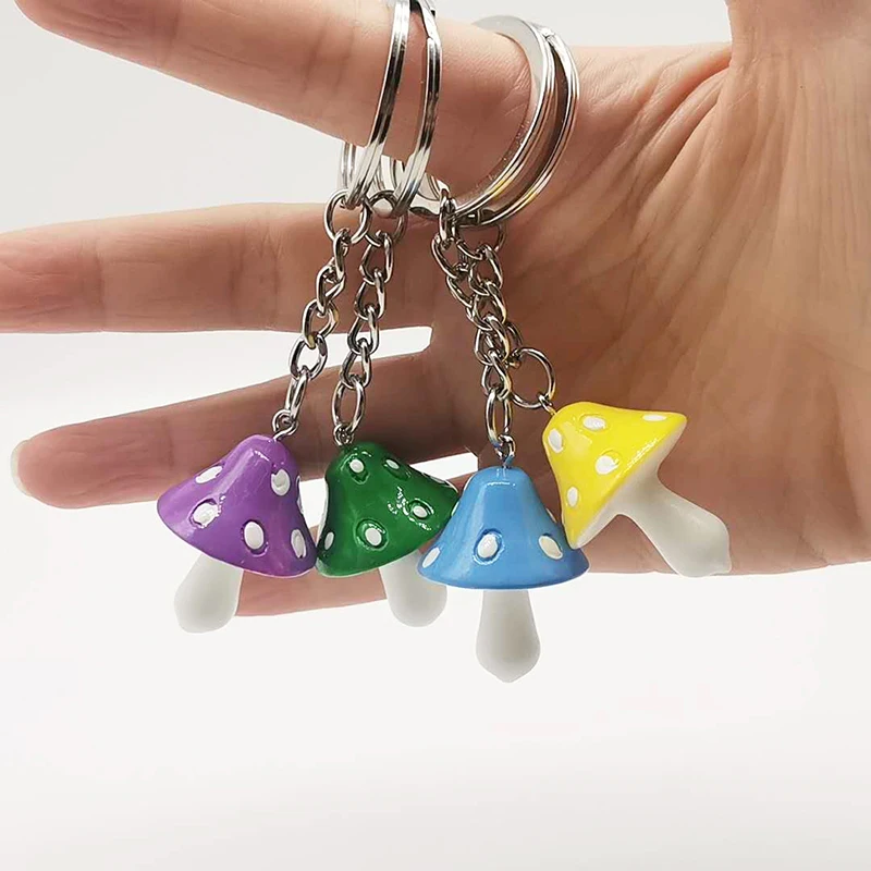 Vintage Originality Keychain Colour Mushroom Key Buckle Hang Bag Resin Cartoon Pendant Promotional Gifts Wholesale | Украшения и