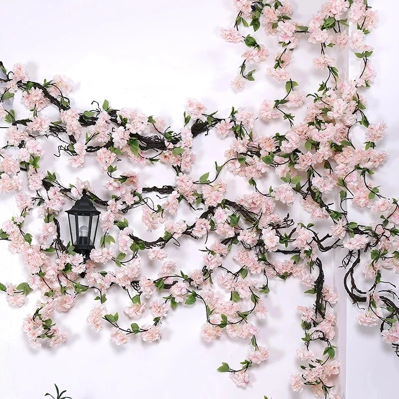 170CM Fake Cherry Blossom Vine Artificial Flowers Sakura DIY Rattan High Quality Wall Hanging Garland Party Wedding Wreath Decor
170CM Fake Cherry Blossom Vine Artificial Flowers Sakura DIY Rattan High Quality Wall Hanging Garland Party Wedding Wreath Decor