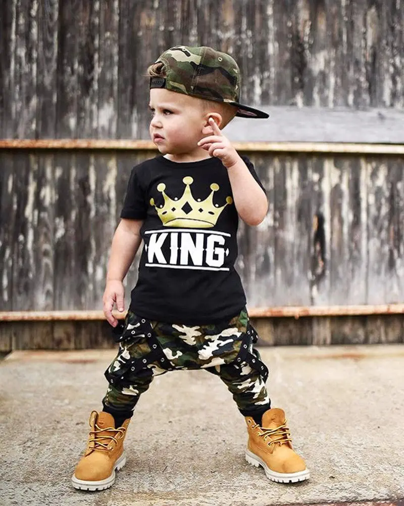 Baby Boys Clothing Set Printed Short Sleeve Top T Shirt + Camouflage Pants Trousers 0-5Y Newborn Infant Kids Casual Outfit Sets
Baby Boys Clothing Set Printed Short Sleeve Top T Shirt + Camouflage Pants Trousers 0-5Y Newborn Infant Kids Casual Outfit Sets