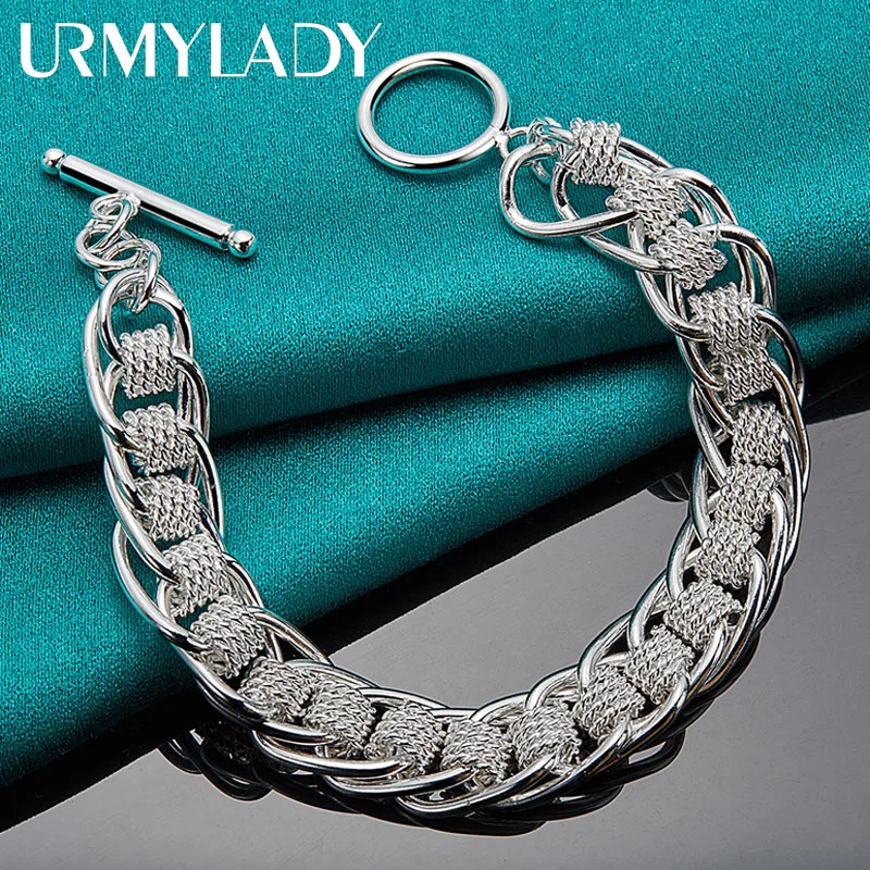 URMYLADY 925 Sterling Silver Many Circle Chain Bracelet For Women Man Fashion Charm Wedding Engagement Party Jewelry
URMYLADY 925 Sterling Silver Many Circle Chain Bracelet For Women Man Fashion Charm Wedding Engagement Party Jewelry