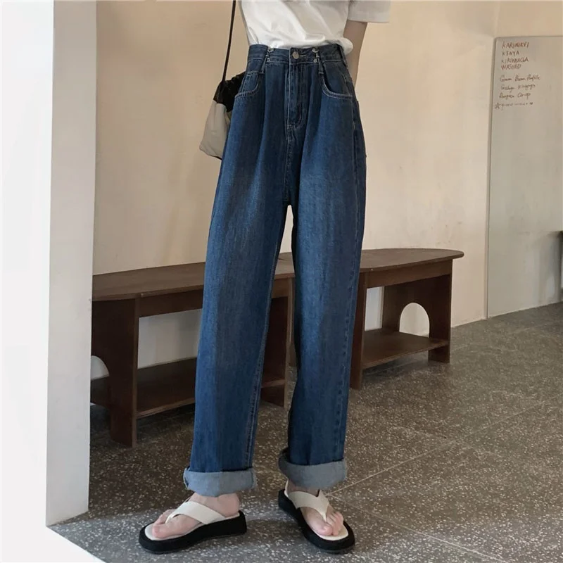 New Korean High Waist Causal Wide Leg Jeans for Women Vintage Loose Straight Trousers BF Long Denim Pants Chic Button
New Korean High Waist Causal Wide Leg Jeans for Women Vintage Loose Straight Trousers BF Long Denim Pants Chic Button