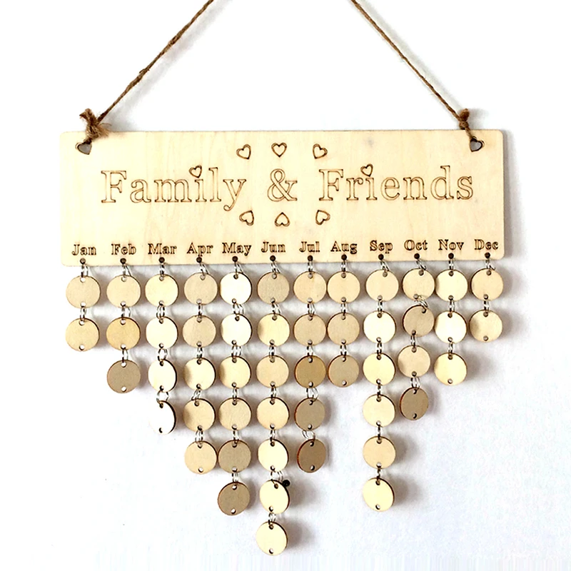 DIY Wooden Calendar Friends&Family Heart Printed Wall Calendar Sign Special Dates Reminder Board Home Hanging Decor Gifts
DIY Wooden Calendar Friends&Family Heart Printed Wall Calendar Sign Special Dates Reminder Board Home Hanging Decor Gifts