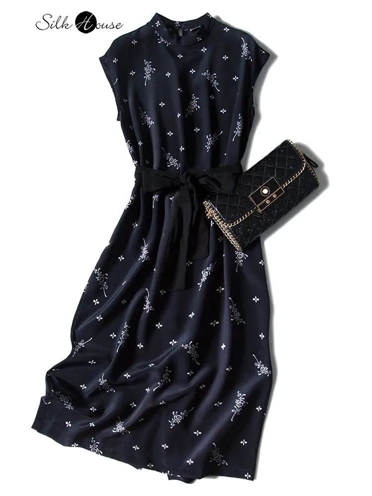 Black Floral Stand Collar Style French Elegant Versatile Mulberry Silk Silk Dress 2020 New Fashion
Black Floral Stand Collar Style French Elegant Versatile Mulberry Silk Silk Dress 2020 New Fashion