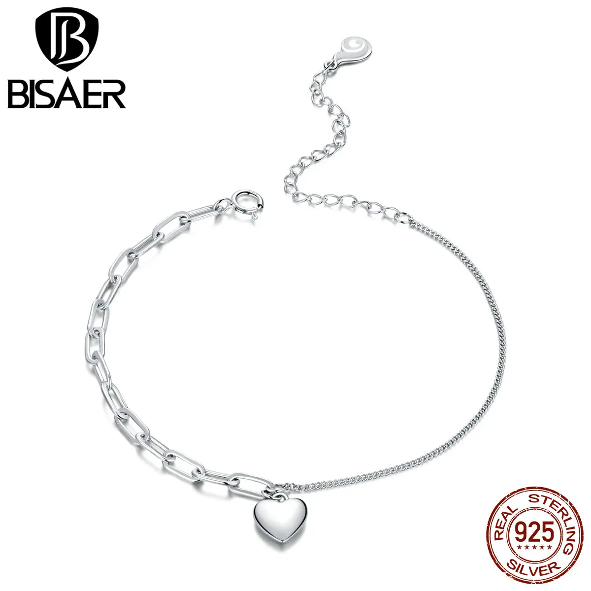 BISAER 925 стерлингового серебра двойной цепи, браслет в виде сердца, звено цепи Femme браслеты и серьги в наборе из стерлингового серебра ювелирны...
BISAER 925 стерлингового серебра двойной цепи, браслет в виде сердца, звено цепи Femme браслеты и серьги в наборе из стерлингового серебра ювелирны...