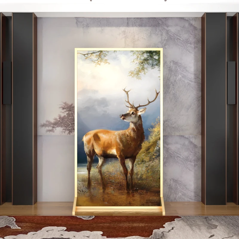Nordic Light luxury mobile screen blocks the entrance of the living room, European stainless steel art mobile screen
Nordic Light luxury mobile screen blocks the entrance of the living room, European stainless steel art mobile screen
