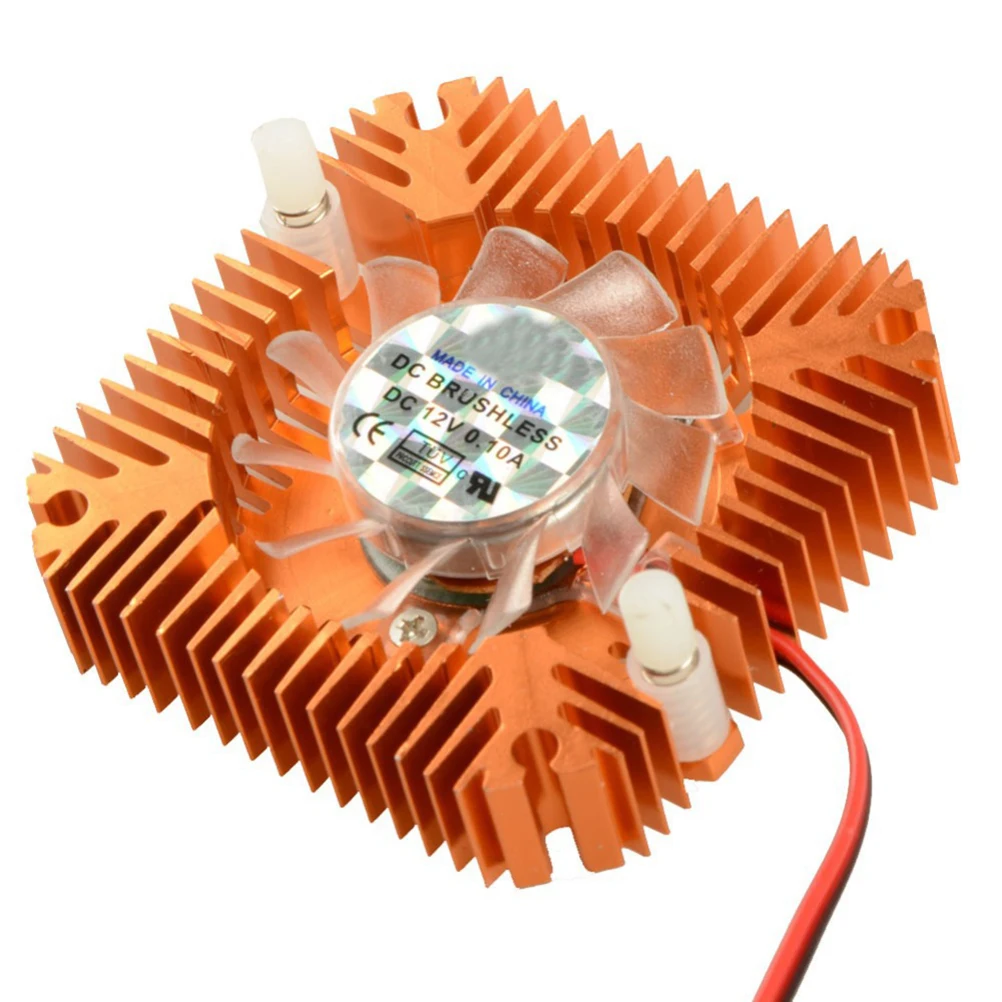 

55mm 2 PIN Aluminum Snowhite Cooling Fan Heatsink Cooler Fit For PC Computer CPU VGA Video Card VC899 P18 0.25