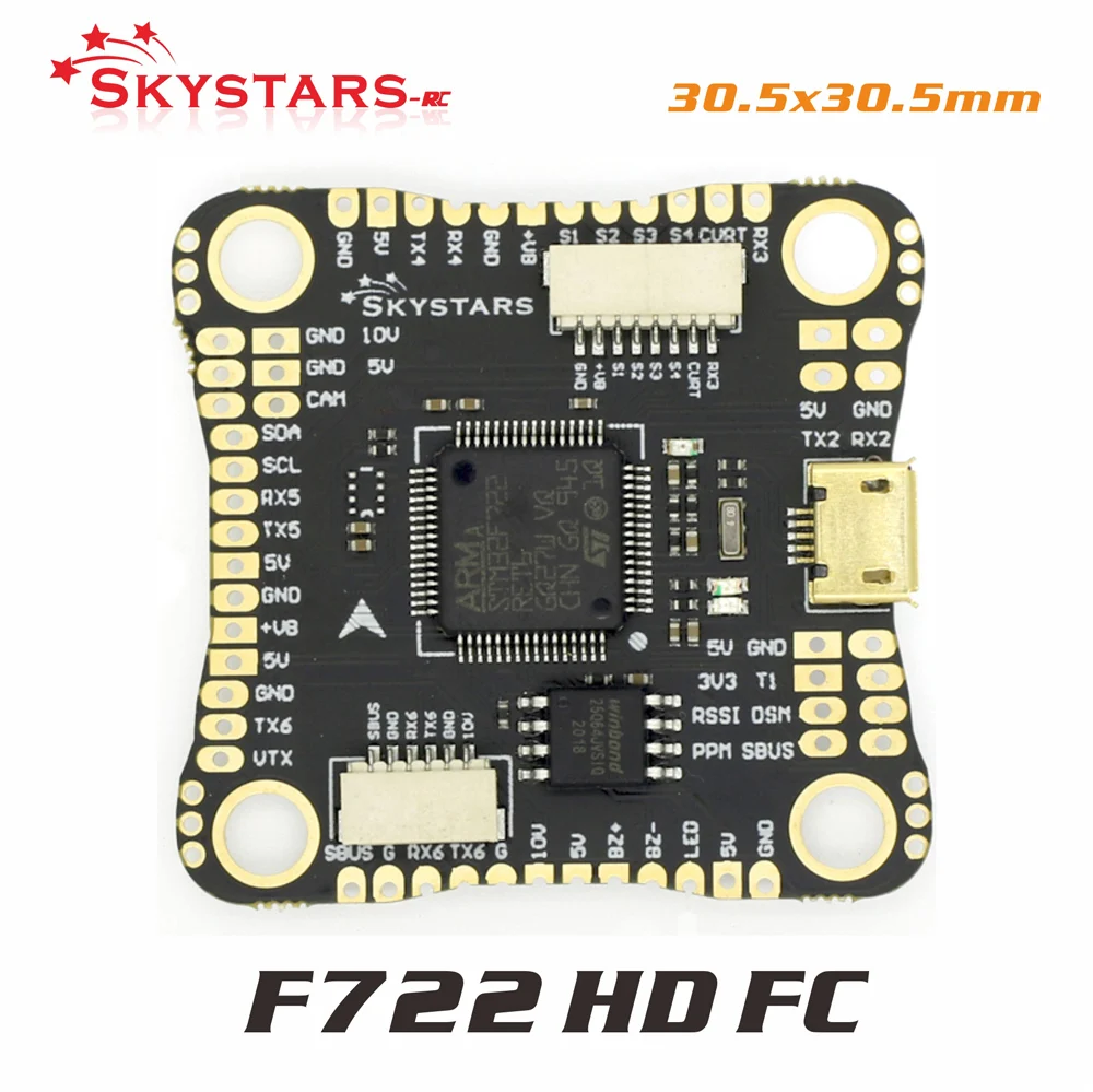 

Skystars F722HD Pro F7 Flight ControllerCompatible With DJI OSD 3~6S MPU6000 30.5x30.5mm for RC Drone FPV Racing with DJI