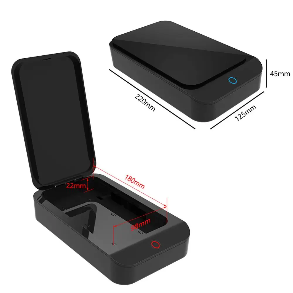 New X2 UV Phone Sterilizer Box Jewelry Mobile Phone Toothbrush Masks Watch Car Keys Cleaner Personal Sanitizer Disinfector Box
New X2 UV Phone Sterilizer Box Jewelry Mobile Phone Toothbrush Masks Watch Car Keys Cleaner Personal Sanitizer Disinfector Box