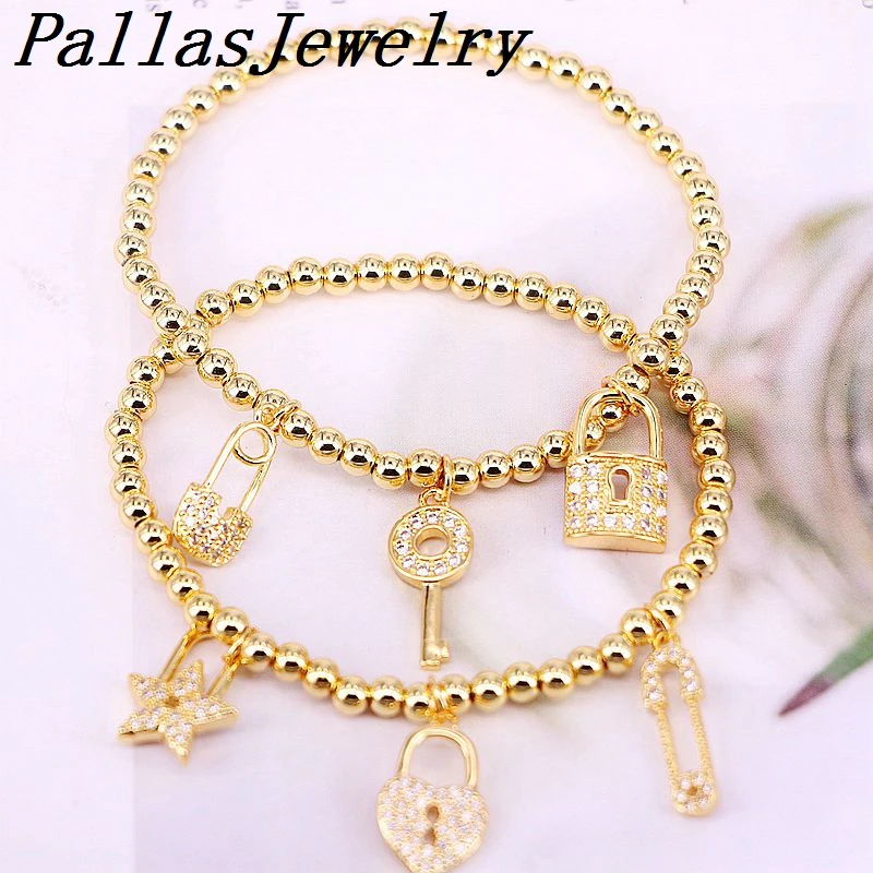 6Pcs Gold Copper Beads With CZ Micro Paved Pendant Women Men Bracelet Unique Adjustable Handmade Women Bracelet New Gifts
6Pcs Gold Copper Beads With CZ Micro Paved Pendant Women Men Bracelet Unique Adjustable Handmade Women Bracelet New Gifts