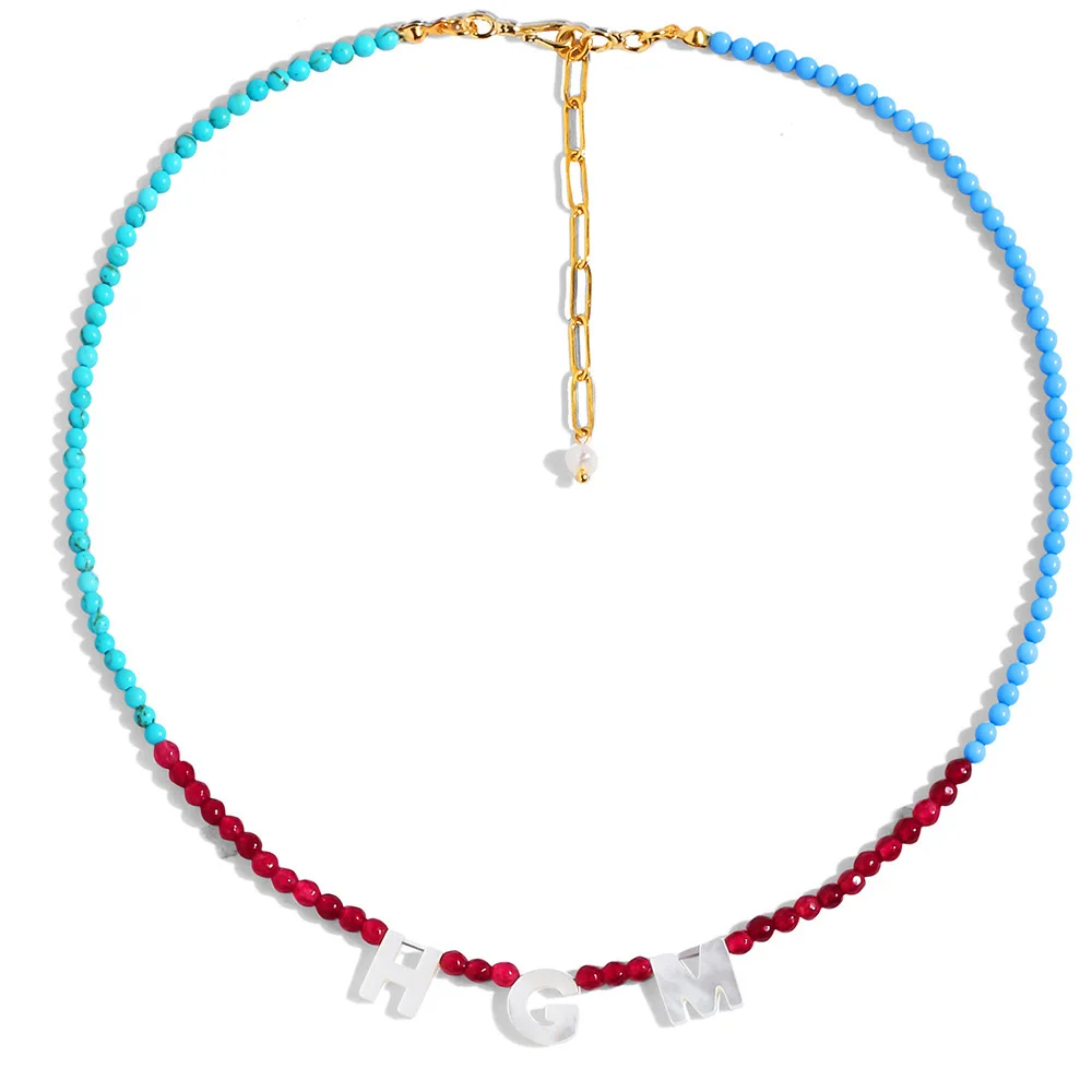FH74 2021 New Arrival Fashion Personalized Custom Letter Natural Stone Bead Shell Letter Necklace Colorful Female Beach Jewelry
FH74 2021 New Arrival Fashion Personalized Custom Letter Natural Stone Bead Shell Letter Necklace Colorful Female Beach Jewelry