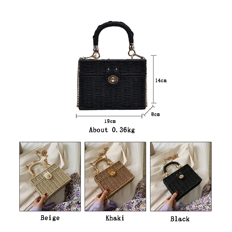 OLSITTI New rattan black straw Shoulder Bag Women hand-woven Messenger Bag Summer Beach Square box Straw Handbag
OLSITTI New rattan black straw Shoulder Bag Women hand-woven Messenger Bag Summer Beach Square box Straw Handbag