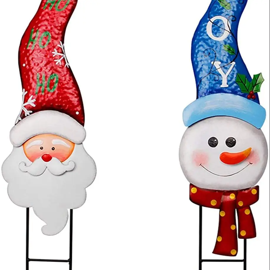 2 Pack Christmas Metal Stakes with Tinkle Bell, Metal Snowman and Santa Claus Garden Decor for Outdoor Decorations, Stake Decora
2 Pack Christmas Metal Stakes with Tinkle Bell, Metal Snowman and Santa Claus Garden Decor for Outdoor Decorations, Stake Decora