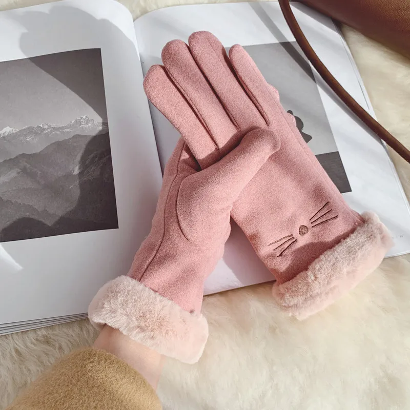 Women's autumn winter thicken warm faux suede leather gloves lady's faux fur touchscreen glove winter driving glove R3423
Women's autumn winter thicken warm faux suede leather gloves lady's faux fur touchscreen glove winter driving glove R3423