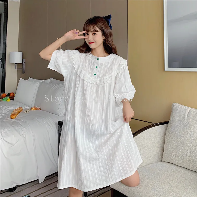 3 color lolita princess nightgown short sleeve summer dress homewear ruffles striped loose sleepdress cute women nightdress Y178
3 color lolita princess nightgown short sleeve summer dress homewear ruffles striped loose sleepdress cute women nightdress Y178