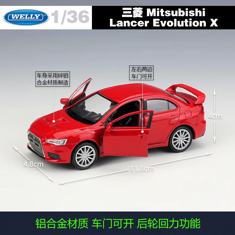 Mitsubishi Lancer Evolution X WELLY Cars 1/36 Metal Alloy Diecast Model Cars Toys
Mitsubishi Lancer Evolution X WELLY Cars 1/36 Metal Alloy Diecast Model Cars Toys