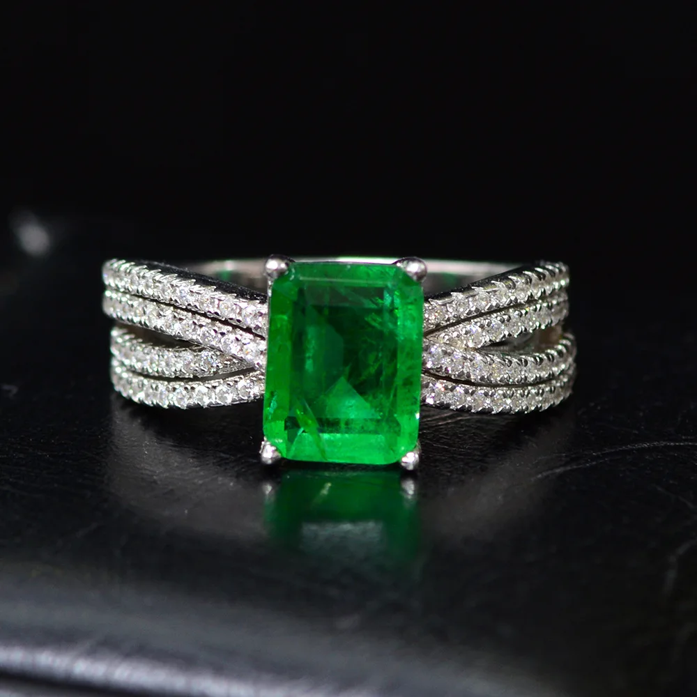 White Gold plated Created Moissanite Gemstone Emerald Ring Silver 925 Color Engagement Wedding Rings for Women Fine jewelry
White Gold plated Created Moissanite Gemstone Emerald Ring Silver 925 Color Engagement Wedding Rings for Women Fine jewelry