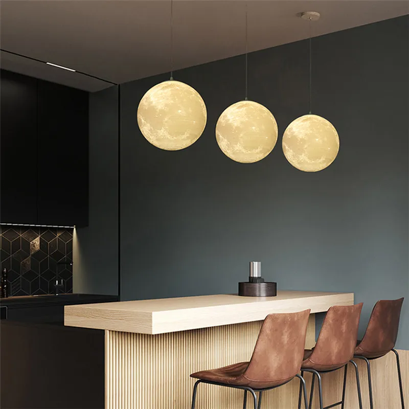 3D Print Moon Pendant Lights Novelty Creative Atmosphere Light 18W AC110-220V Moon Hanging Lamp For Bedroom Home Decoration LED
3D Print Moon Pendant Lights Novelty Creative Atmosphere Light 18W AC110-220V Moon Hanging Lamp For Bedroom Home Decoration LED