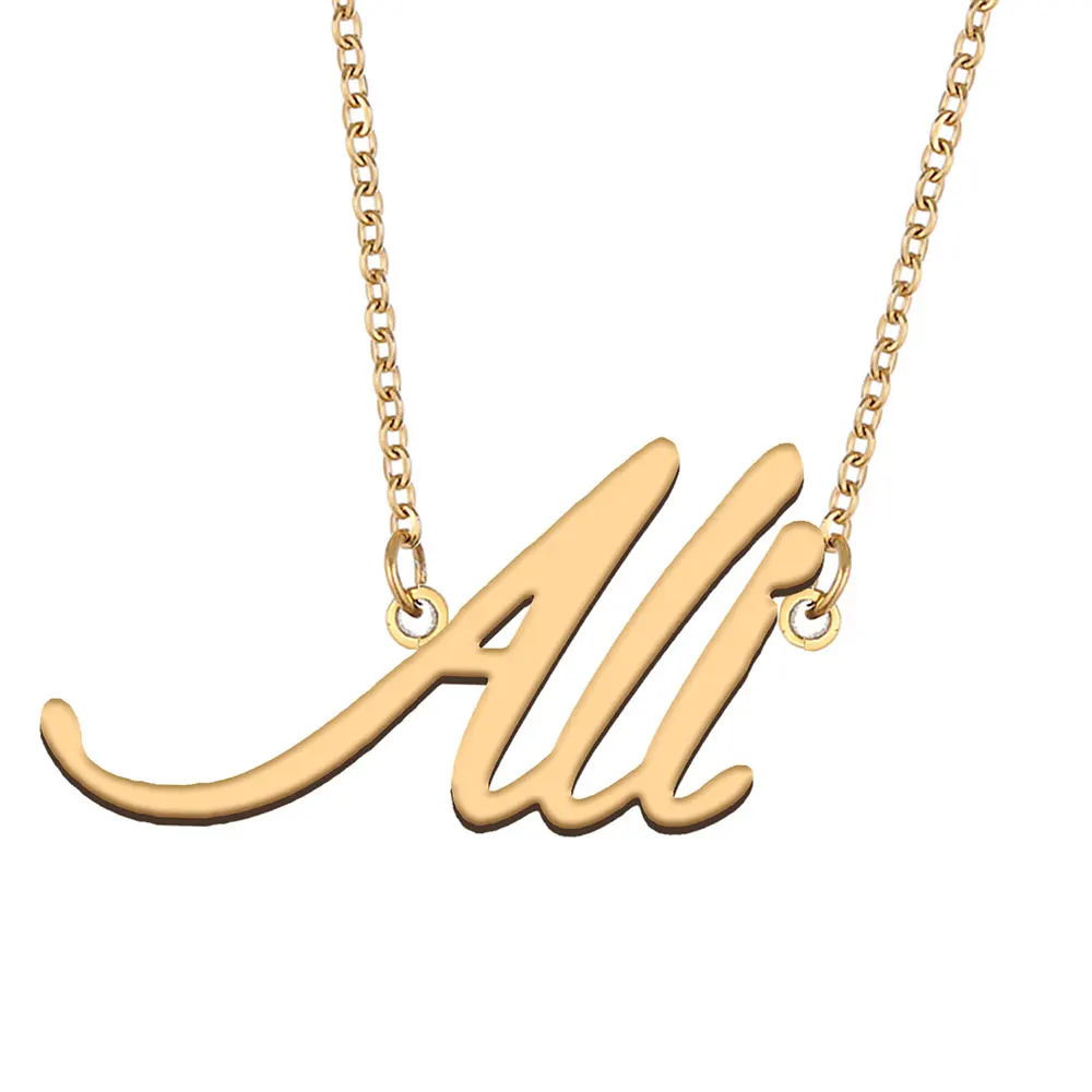 Ali Nameplate Necklace for Women Stainless Steel Jewelry Gold Plated Name Chain Pendant Femme Mothers Girlfriend Gift
Ali Nameplate Necklace for Women Stainless Steel Jewelry Gold Plated Name Chain Pendant Femme Mothers Girlfriend Gift