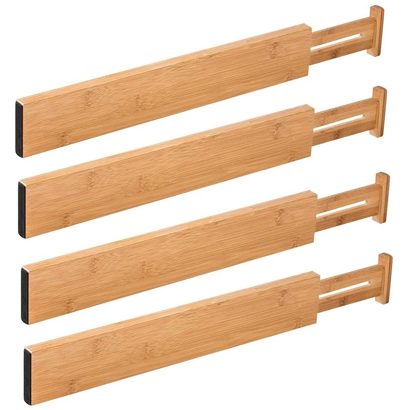 4 Pack Bamboo Drawer Dividers Organizers, Spring Loaded Adjustable Kitchen Drawer Separators (2.36Inch High)
4 Pack Bamboo Drawer Dividers Organizers, Spring Loaded Adjustable Kitchen Drawer Separators (2.36Inch High)