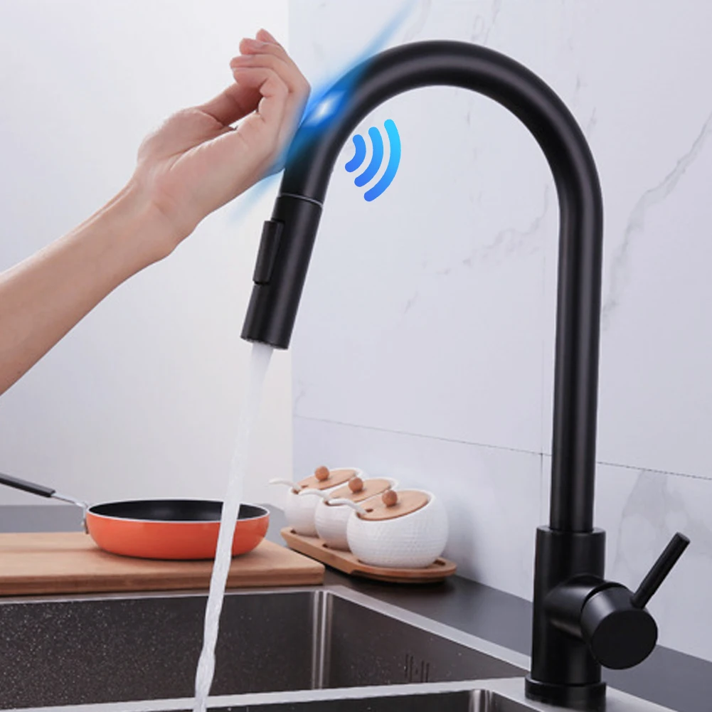 Pull Out Black Sensor Kitchen Faucet Stainless Steel Smart Induction Mixed Tap Touch Control Water Sink Tap Torneira For Kitchen
Pull Out Black Sensor Kitchen Faucet Stainless Steel Smart Induction Mixed Tap Touch Control Water Sink Tap Torneira For Kitchen