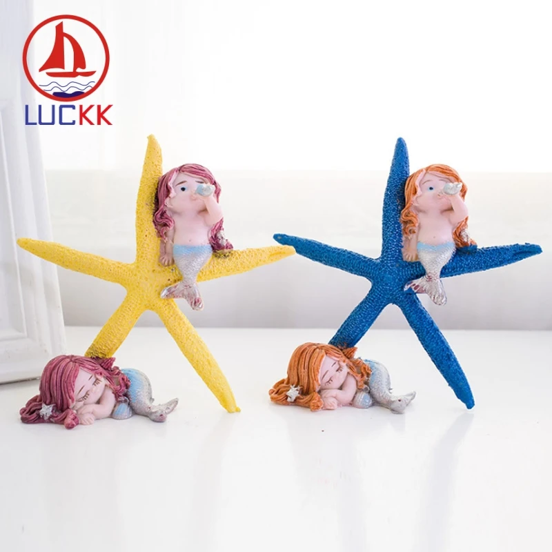 LUCKK 13CM Mediterranean Style Mermaid With Starfish Figurine Creative Resin Marine Wedding Decor Crafts Kid Room Gifts Ornament
LUCKK 13CM Mediterranean Style Mermaid With Starfish Figurine Creative Resin Marine Wedding Decor Crafts Kid Room Gifts Ornament