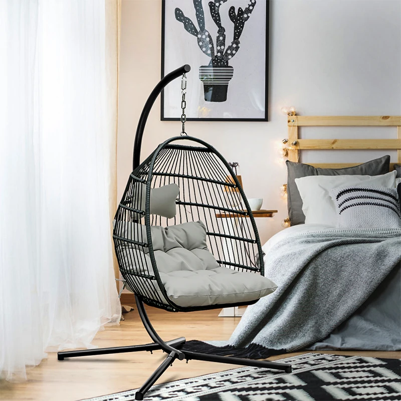 Hanging Basket Rattan Chair with Stand and Adjustable Cushion Outdoor Patio Furniture Hammock Swing Chair Max 224 Lbs
Hanging Basket Rattan Chair with Stand and Adjustable Cushion Outdoor Patio Furniture Hammock Swing Chair Max 224 Lbs
