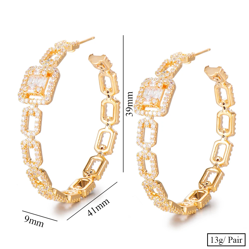 Charm Trendy Cool Luxury Shiny CZ Chain Pendant Earrings Jewelry for Women Fashion Wedding Daily Party Earrings Jewelry 2021