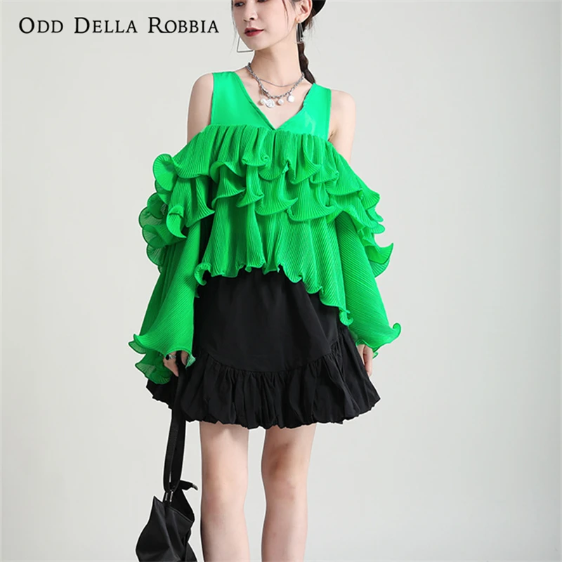 OddDellaRobbia Summer New Fashion Solid Color Chiffon Loose Stitching Straps Irregular Beach Top Off-Shoulder T-Shirt Women 2199
OddDellaRobbia Summer New Fashion Solid Color Chiffon Loose Stitching Straps Irregular Beach Top Off-Shoulder T-Shirt Women 2199