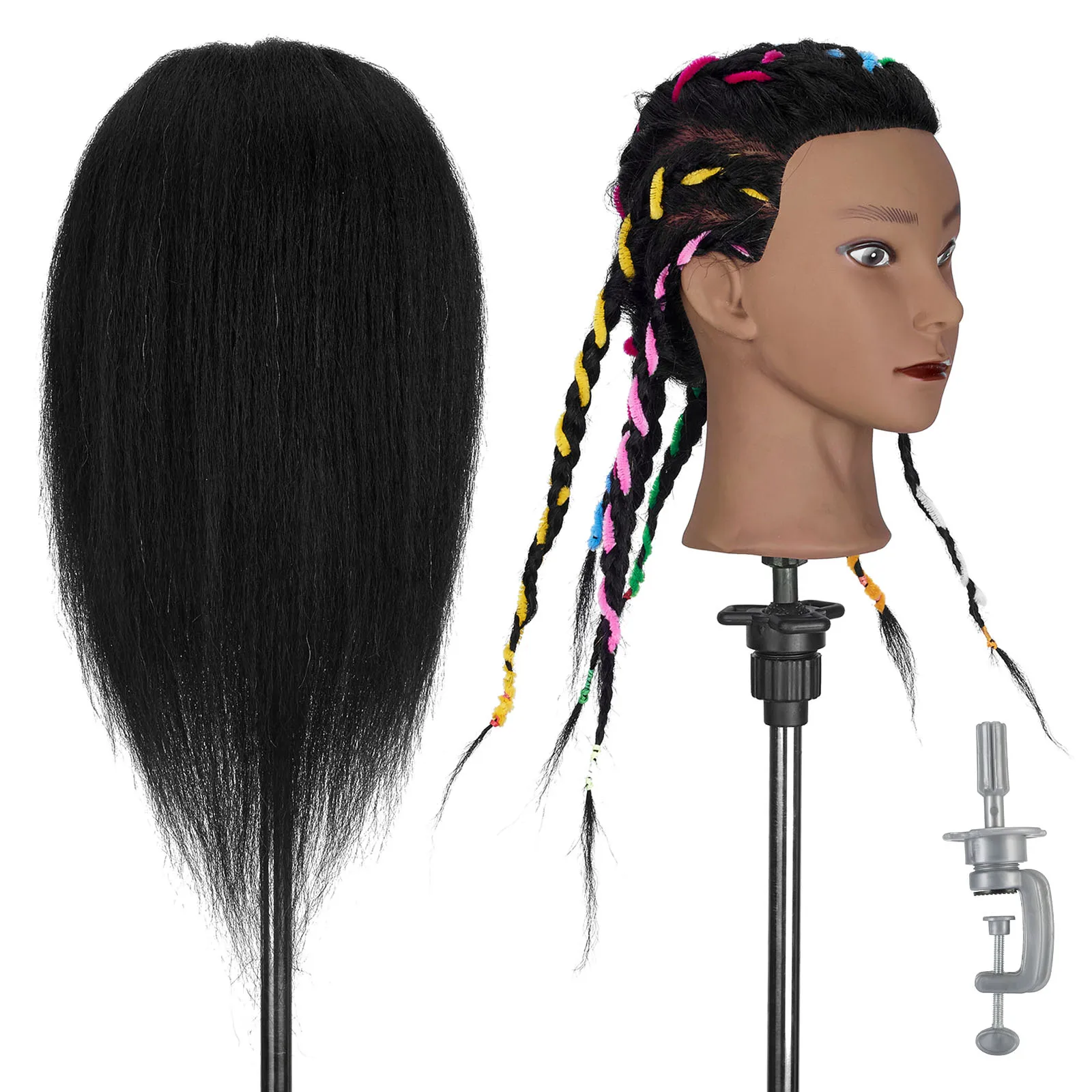 Female African Mannequin Head With Real Hair For Braiding Practice Hairdressing Training Head Dummy Doll Head For Cosmetology
Female African Mannequin Head With Real Hair For Braiding Practice Hairdressing Training Head Dummy Doll Head For Cosmetology