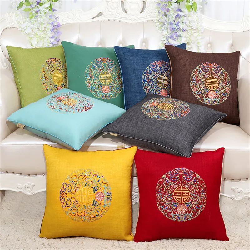 Linen Embroidery Cushion Cover New Chinese Style Throw Pillowcase Pure Color Home Sofa Car Decoration Waist Pillow Cover
Linen Embroidery Cushion Cover New Chinese Style Throw Pillowcase Pure Color Home Sofa Car Decoration Waist Pillow Cover