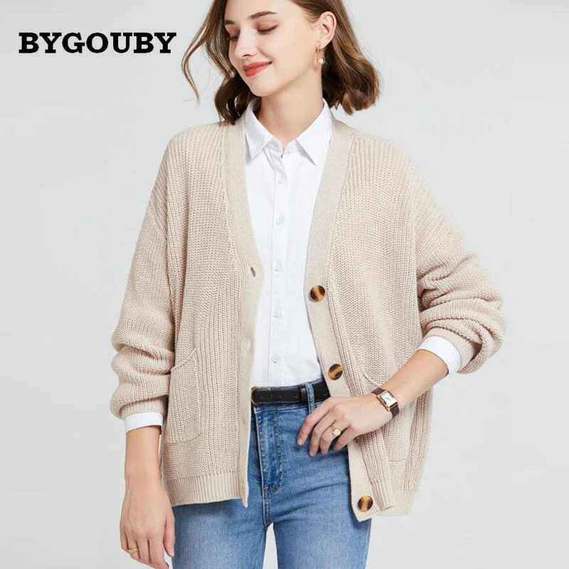 BYGOUBY Oversized Women Cardigan Single Breasted Black Khaqi Jumper Top 2021 Autumn Winter Knitted Jacket Coat
BYGOUBY Oversized Women Cardigan Single Breasted Black Khaqi Jumper Top 2021 Autumn Winter Knitted Jacket Coat