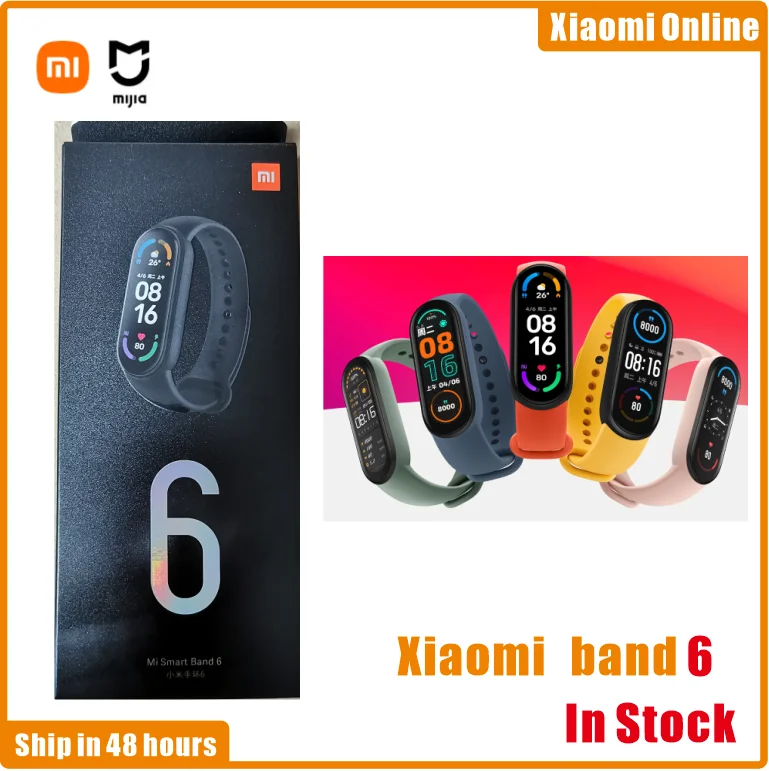 In Stock Original Xiaomi Band 6 Mi band 6 Blood Oxygen 1.56 AMOLED Fitness Tracker Heart Rate Monitor Smart wristband New band 
In Stock Original Xiaomi Band 6 Mi band 6 Blood Oxygen 1.56 AMOLED Fitness Tracker Heart Rate Monitor Smart wristband New band