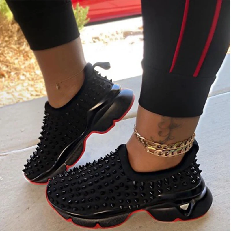 Sneakers Women Vulcanized Woman Rivet Sports Shoes Female Platform Wedges Ladies Leopard Casual Slip On Footwear Plus Size 2021 
Sneakers Women Vulcanized Woman Rivet Sports Shoes Female Platform Wedges Ladies Leopard Casual Slip On Footwear Plus Size 2021