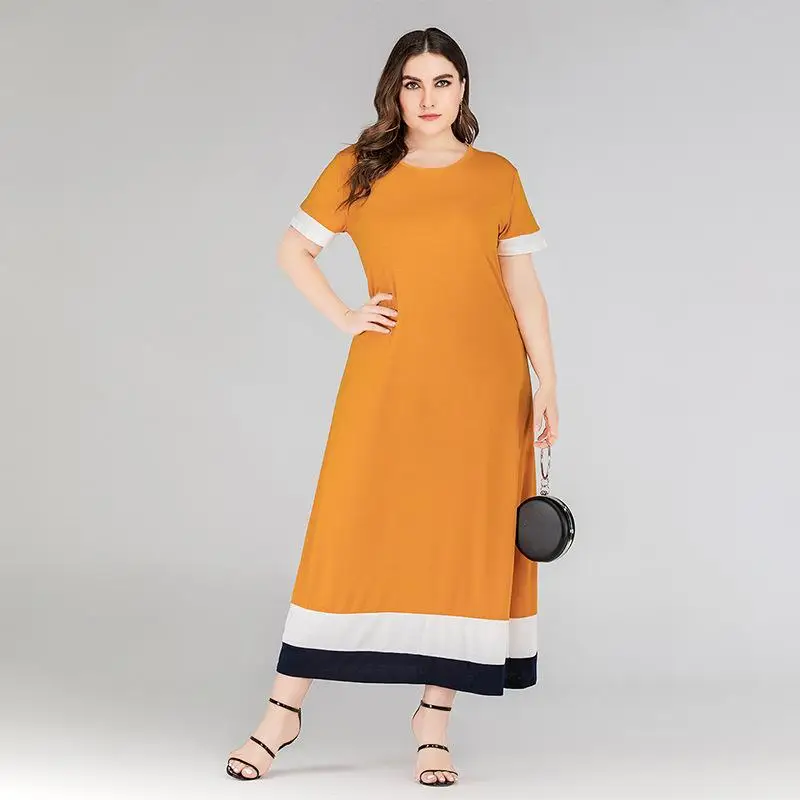 2020 casual long t-shirt dress loose 4xl big size women dress plus size maxi dress yellow short sleeve summer dress robe femme
2020 casual long t-shirt dress loose 4xl big size women dress plus size maxi dress yellow short sleeve summer dress robe femme