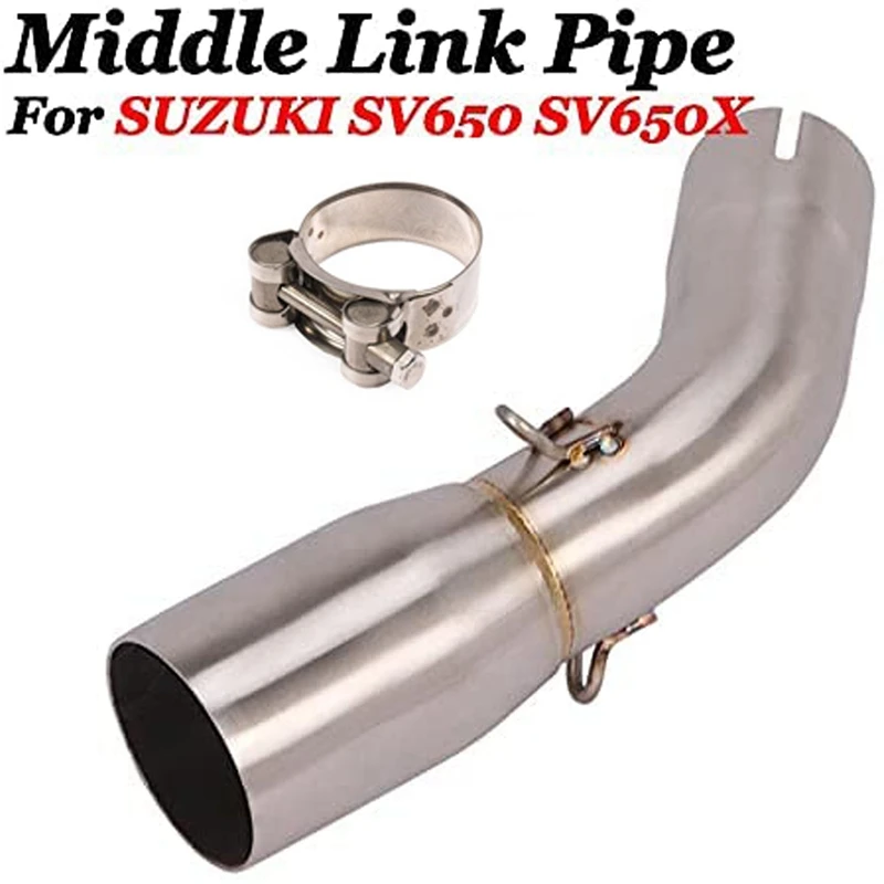 Motorcycle Exhaust Muffler Pipe for SUZUKI SV 650 SV650 2016 2017 SV650X 2018 2019 Middle Mid Connection Link Pipe Tube 
Motorcycle Exhaust Muffler Pipe for SUZUKI SV 650 SV650 2016 2017 SV650X 2018 2019 Middle Mid Connection Link Pipe Tube