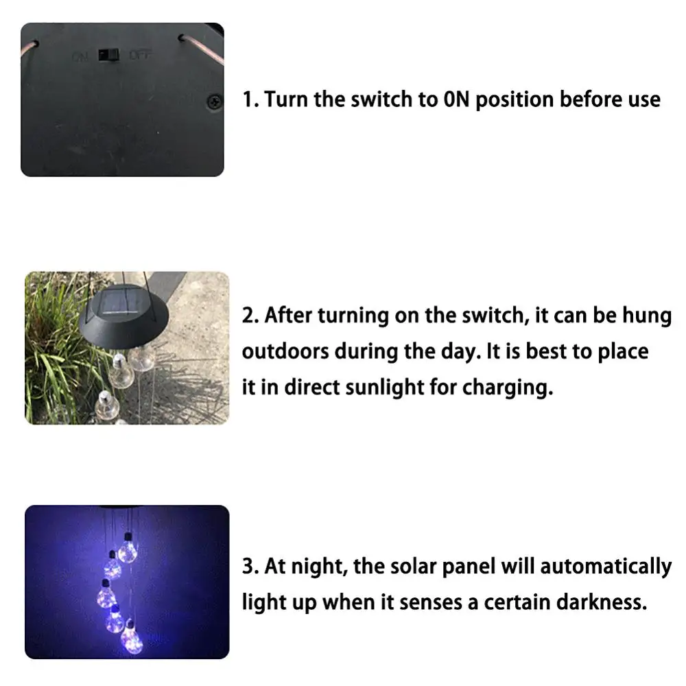 Portable Solar Powered 6 LED Wind Chime Light Changing Spiral Spinner Windchime Outdoor Indoor Bulb Lamp String Festival Lamp 
Portable Solar Powered 6 LED Wind Chime Light Changing Spiral Spinner Windchime Outdoor Indoor Bulb Lamp String Festival Lamp
