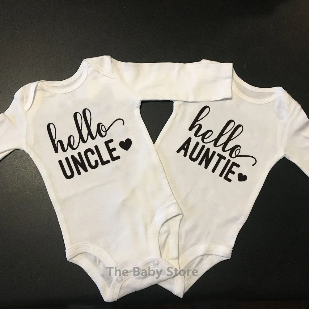 Hello Auntie Uncle Letters Print Newborn Baby Bodysuit Baby Boy Girl Onesie Long Sleeve Romper Jumpsuit Autumn Baby Clothes
Hello Auntie Uncle Letters Print Newborn Baby Bodysuit Baby Boy Girl Onesie Long Sleeve Romper Jumpsuit Autumn Baby Clothes