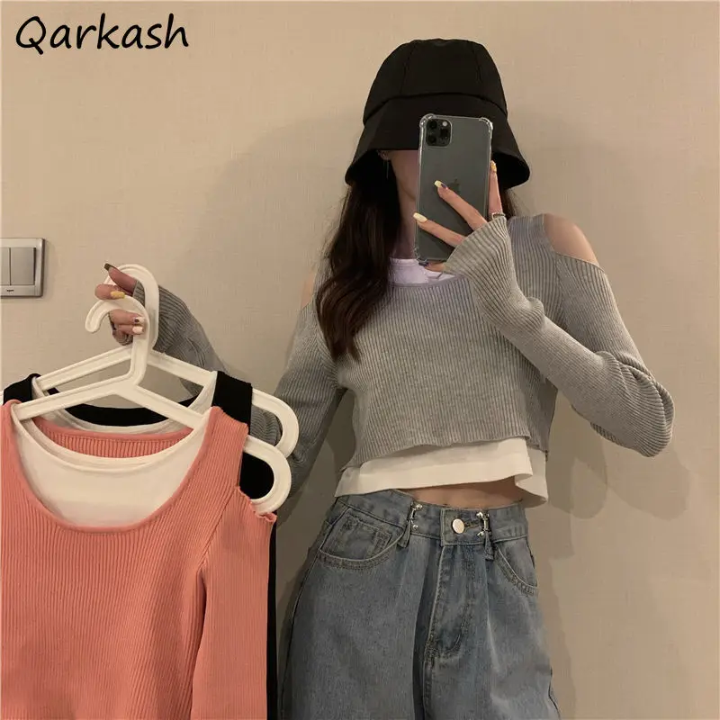 T-shirts Women Long Sleeve O-neck Design Female Fashionable Skinny Lady Tee Spring Autumn Knitted Patchwork Solid Color Casual
T-shirts Women Long Sleeve O-neck Design Female Fashionable Skinny Lady Tee Spring Autumn Knitted Patchwork Solid Color Casual
