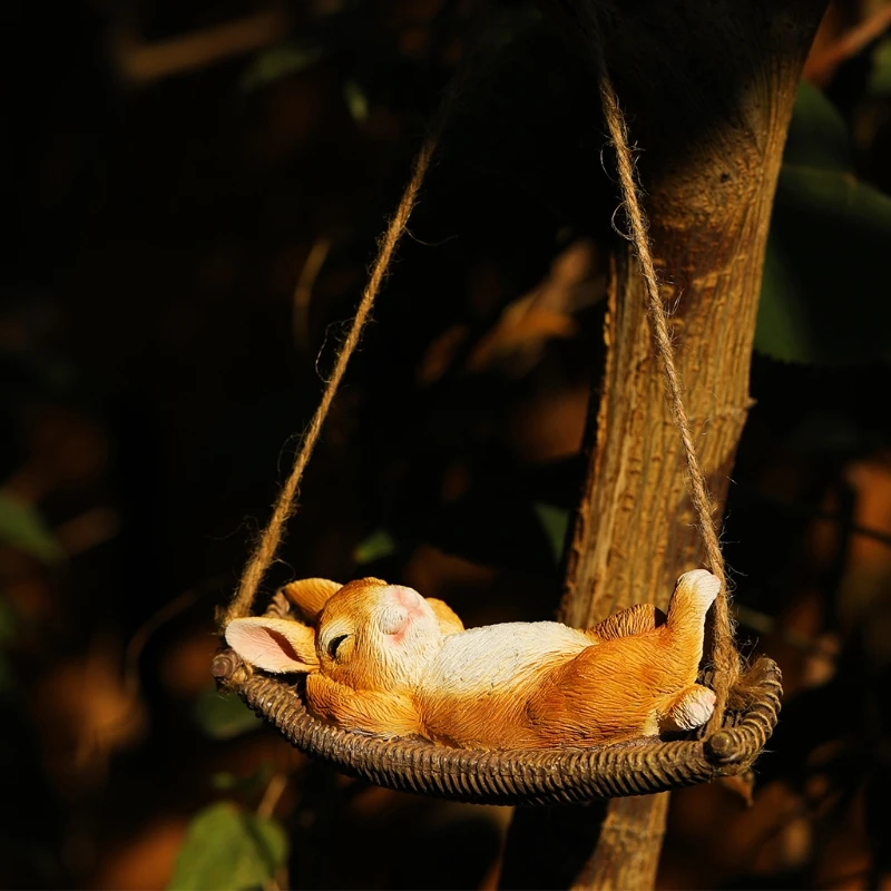Creative Swing Sleeping Rabbit Statue Resin Ornament Outdoor Hanging Animal Figurines Mini Hammock Fairy Garden Decor
Creative Swing Sleeping Rabbit Statue Resin Ornament Outdoor Hanging Animal Figurines Mini Hammock Fairy Garden Decor