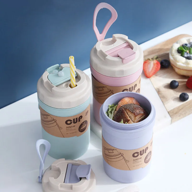 500ml Double-layer Plastic Water Bottles BPA Free Creative Brief Water Bottle With Portable Rope Travel Tea Cup Camping Bottle
500ml Double-layer Plastic Water Bottles BPA Free Creative Brief Water Bottle With Portable Rope Travel Tea Cup Camping Bottle