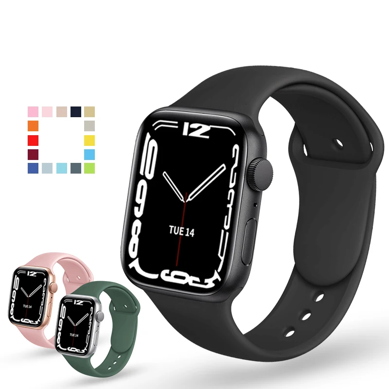 Silicone Band for Apple Watch 7 Strap 45mm 41mm 44mm 40MM 38MM 44 Accessories Rubber belt Watchband bracelet iwatch 3 4 5 6 7 se
Silicone Band for Apple Watch 7 Strap 45mm 41mm 44mm 40MM 38MM 44 Accessories Rubber belt Watchband bracelet iwatch 3 4 5 6 7 se