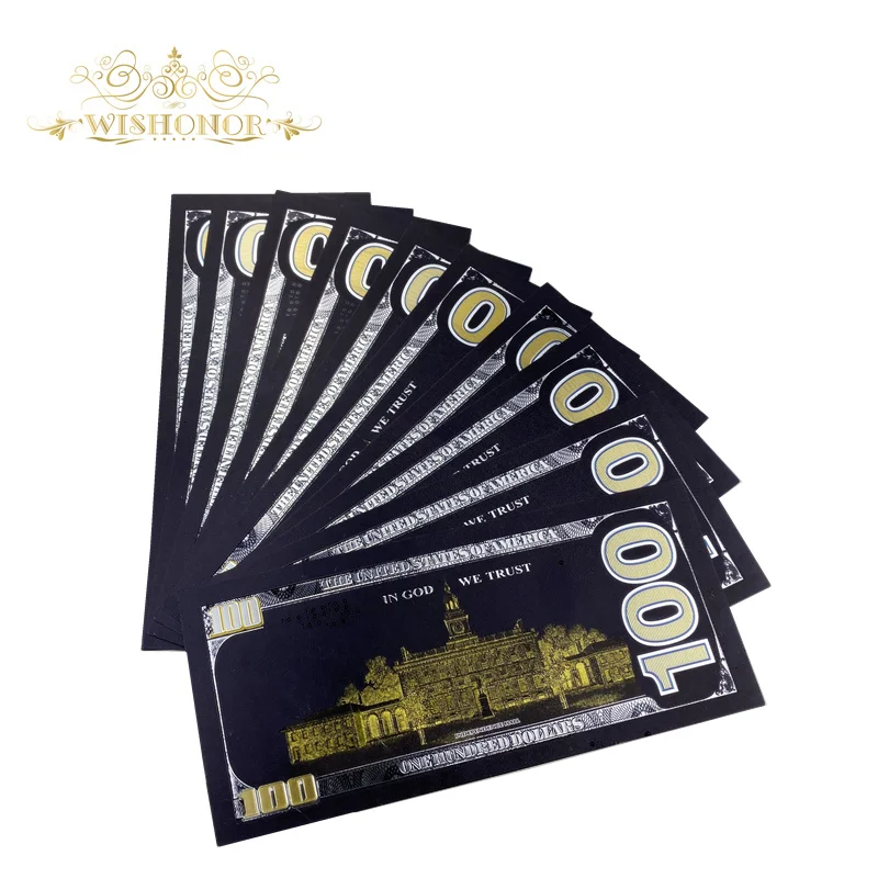 10pcs/lot For America Banknote 100 Dollar Banknote in 24k Black Gold Plated Fake Paper Money For Collection
10pcs/lot For America Banknote 100 Dollar Banknote in 24k Black Gold Plated Fake Paper Money For Collection